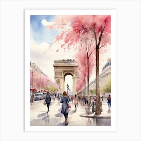 Champs-Elysées Avenue. Paris. The atmosphere and manifestations of spring. 18 Art Print