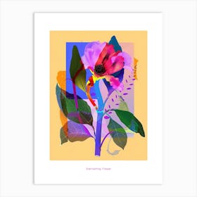 Everlasting Flower 1 Neon Flower Collage Poster Art Print