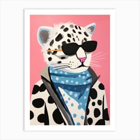 Little Snow Leopard 2 Wearing Sunglasses Art Print