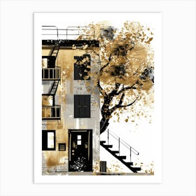 Illustration Of A Building Art Print