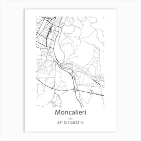 Moncalieri,Italy Minimalist Map Art Print