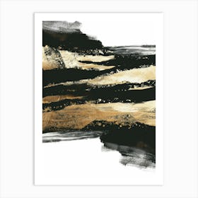 Abstract Black And Gold Painting 71 Art Print