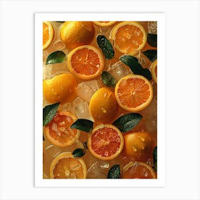 Oranges On Ice Art Print