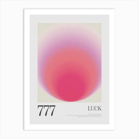 Angel Number 777 Luck Art Print