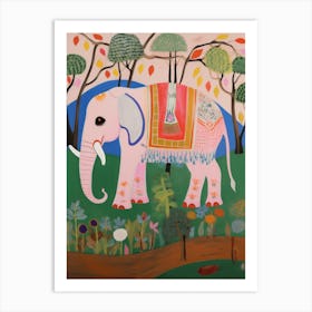 Maximalist Animal Painting Elephant 2 Art Print