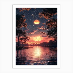 Moon In The Sky 4 Art Print