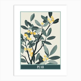 Pear Tree Flat Illustration 4 Poster Art Print