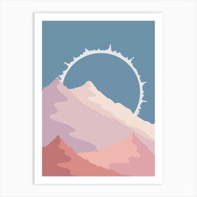 Eclipse Mountains Art Print