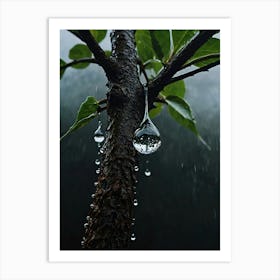 Raindrops On A Tree 2 Art Print