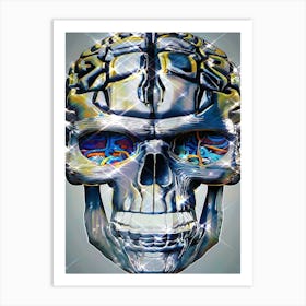 Skull And Brain Art Print