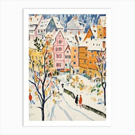 Winter Snow Nuremberg   Germany Snow Illustration 2 Art Print