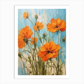 Fall Flower Painting Love In A Mist Nigella 3 Art Print