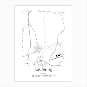 Kaufering,Germany Minimalist Map Art Print