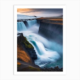 Gullfoss, Iceland Realistic Photograph (2) Art Print