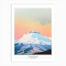 Cotopaxi Ecuador Color Line Drawing 1 Poster Art Print