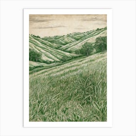 'Green Hills' 1 Art Print