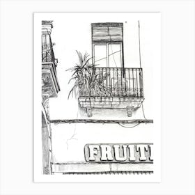 Balcony Above The Fruit Shop Art Print