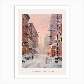 Dreamy Winter Painting Poster New York City Usa 1 Art Print