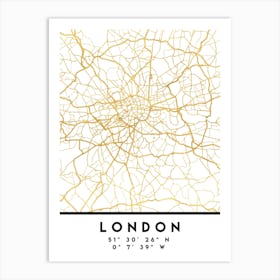 London England City Street Map Art Print