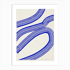 Abstract Blue Stripes Art Print