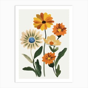 Painted Florals Calendula 2 Art Print