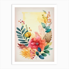 Watercolor Floral Background 1 Art Print