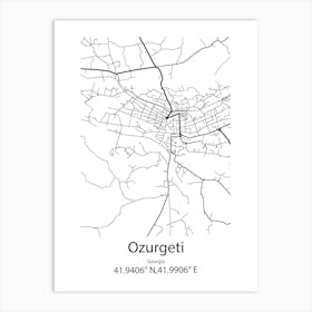 Ozurgeti,Georgia Minimalist Map Art Print