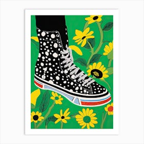 Sneaker Garden Serenity: Tranquil Blooms Art Print