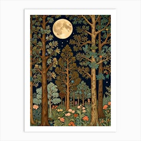 William Morris Moonlight In The Forest 10 Art Print