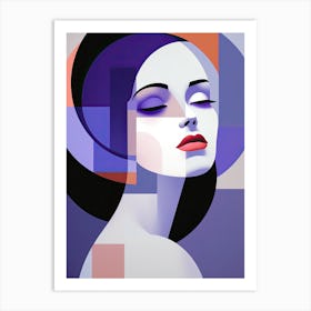 Portrait of women in Bauhaus Style Art Print