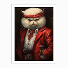 Gangster Cat Persian Cat Art Print
