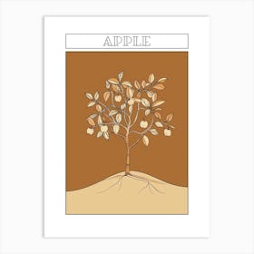 Apple Tree Minimalistic Drawing 4 Poster Art Print