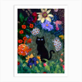 Cat In The Garden Art Print