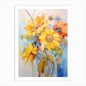 Abstract Flower Painting Sunflower 2 Art Print