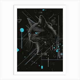 Cat With Blue Eyes Art Print