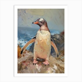 Adlie Penguin Bleaker Island Oil Painting 4 Art Print