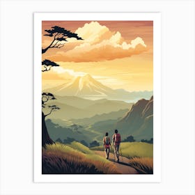 Poon Hill Trek Nepal 5 Vintage Travel Illustration Art Print