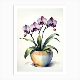 Orchids In A Pot Art Print