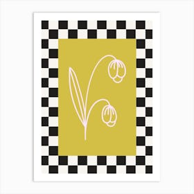 Modern Checkered Flower Poster  13 Art Print