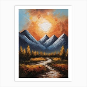 Sunset In The Mountains Art Print