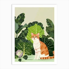 Cat And Cabbage 3 Art Print