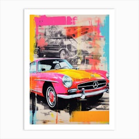 Classic Car Pop Art Risograph Inspired 4 Art Print