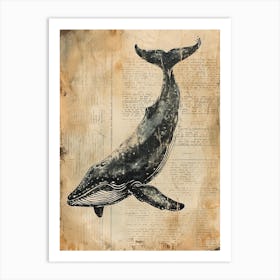 Kitsch Retro Whale Collage 2 Art Print