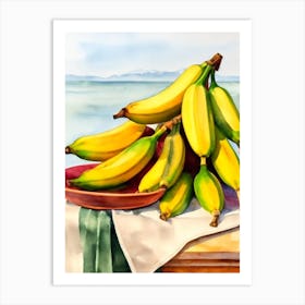 Banana Italian Watercolour fruit Art Print