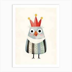 Little Parrot 3 Wearing A Crown Art Print