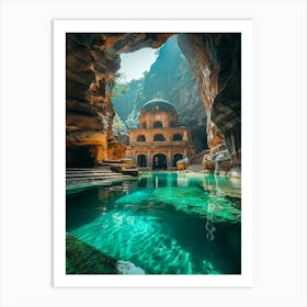 Sandstone Cave In Tibet Art Print