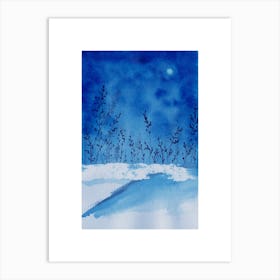Moonlight In The Snow Art Print