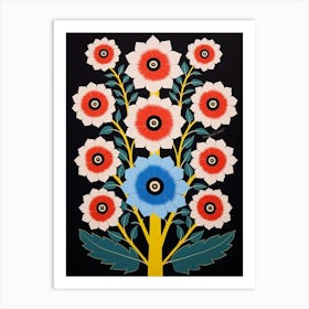 Flower Motif Painting Hollyhock 2 Art Print