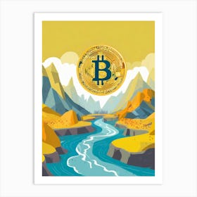 Bitcoin In The Mountains 1 Art Print