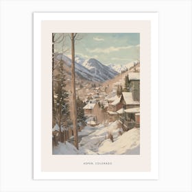 Vintage Winter Poster Aspen Colorado 1 Art Print